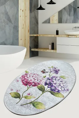 Image de Conceptum Hypnose, Ortanca- Ortanca Oval DJT CHL, Multicolore, tapis à poils courts, 60 x 90 cm, 100% velours