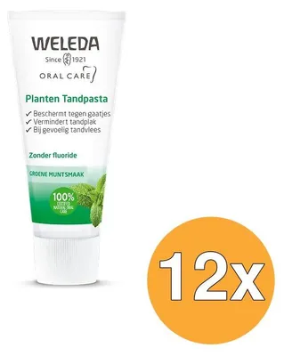 Productafbeelding van 12x WELEDA Planten tandpasta (75 ml)