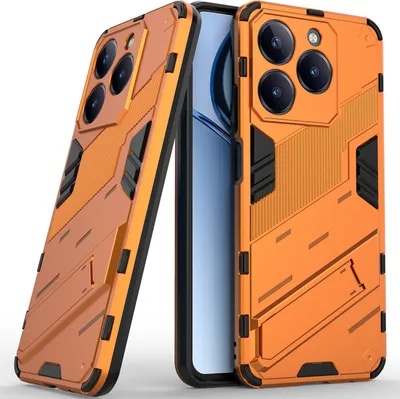 Produktbild von Armor Hülle für Realme C63 4G Hybrid PC TPU Bumper Stoßfestes Schutzhülle mit Standfunktion Weiß