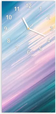 Produktbild von Wanduhr aus Glas mit Motiv Farbiges Streifenmuster- 30 x 60 cm - inkl. Aufhängesystem