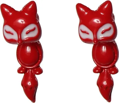 Produktbild von 3D Fuchs Fox Eule Bär Ohrstecker Ohrringe Fuchs Rot