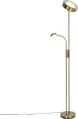 Produktbild von Bronzene Stehleuchte inkl LED und Dimmer mit Leselampe Kelso