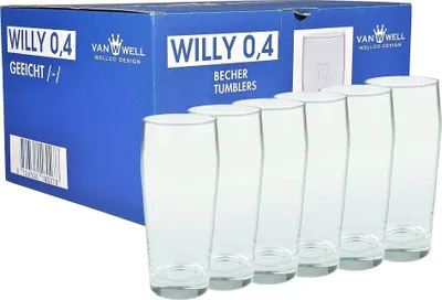 Produktbild von Arcoroc Willi Becher 500 ml geeicht auf 400 ml 6er Set