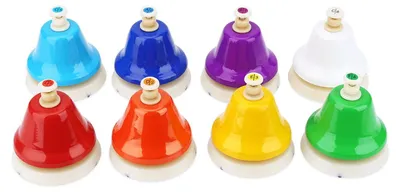 Produktbild von Handglocken-Set 8 Noten - Musikinstrument für Kinder - Musikunterricht - Lernen - Grobmotorik - Attraktives Design - Musikinstrument