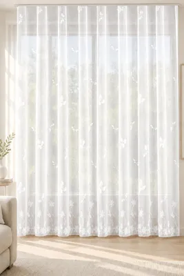 Produktbild von Fertigstore "Schmetterlinge" mit Faltenband - Größe (HxB): 230x300cm Farbe: Weiß