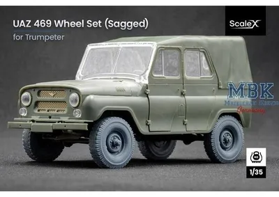 Produktbild von Scale X SCX-WM35007s UAZ 469 Sagged wheel set - 1/35