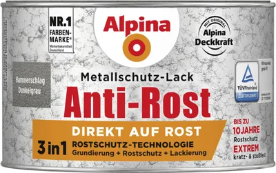 Produktbild von Alpina Metallschutz-Lack Hammerschlag 300 ml dunkelgrau