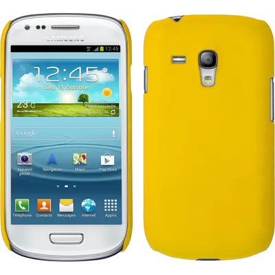 Produktbild von PhoneNatic Case kompatibel mit Samsung Galaxy S3 Mini - Hülle gelb gummiert Hard-case Cover