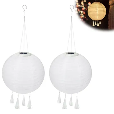 Productafbeelding van Solidchoice - 2 Stuks Waterdichte Tuinlantaarns 25cm voor Decoratie