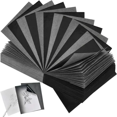 Produktbild von Kohlepapier - 100 Blatt A4 - Zum Nachzeichnen auf Papier Holz und Leinwand - Schwarz