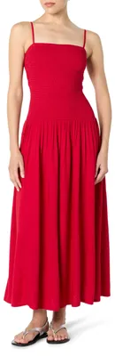Productafbeelding van The Drop Florencia, maxi jurk met gerimpelde bodice, linnen, paars, maat M
