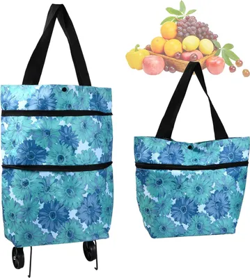 Produktbild von Zusammenklappbarer Einkaufstrolley - 2-in-1-Funktion - maximal 20 kg