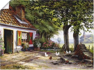 Produktbild von ARTland Poster Hühner auf dem Hof Größe: 40x30 cm