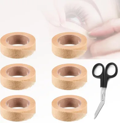 Produktbild von 6 Rollen Mikroporen Band Micropore tape Flexibles Hautband Atmungsaktives nasen tape nose tape face tape Selbstklebendes Mullband für Wundverletzungen Schwellungen Sport, 1.25cm x 10 Yard (Beige)