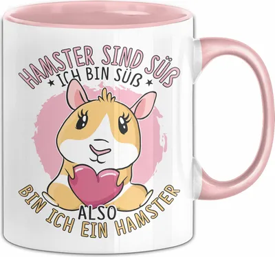 Produktbild von Hamster-Liebhaber Geschenk Tasse Mädchen Hamster Sind Süß Ich Bin Ein Hamster Kaffee-Becher (Rosa)
