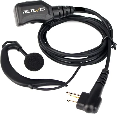 Immagine prodotto di Retevis R111 Trasmettitore Auricolare con 2 perni a forma di G Auricolare con volume regolabile Compatibile con Minland G15/G18 Motorola DP1400 CP040 GP2000 HYT TC-500 TC-600 (1 pz.)