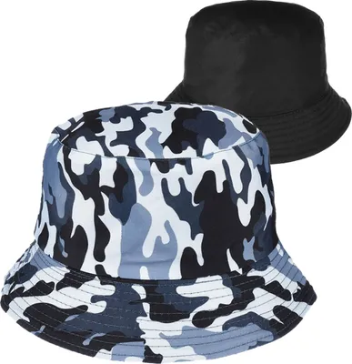 Produktbild von Versoli Bucket Hat Wendehut Sommerhut Fischermütze Sonnenmütze Sonnenschutz Uni - CAMO BLAU