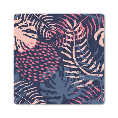 Produktbild von MuchoWow® Mauspad Mousepad Blätter - Tropisch - Muster - Mädchen - Kinder - Rosa - Mädchen 30x30 cm - Mousepads - Maus Mat - Pad - Mausunterlage - Gaming