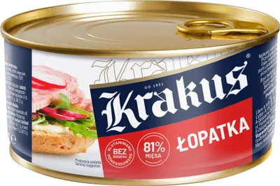 Obrázek produktu pro Konserwa Łopatka Wieprzowa KRAKUS 300G PUSKA VYSOKÁ KVALITA PRAKTICKÁ