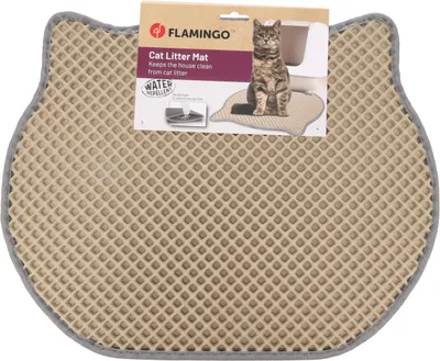 Immagine prodotto di Tappetino per gatti Flamingo Matz testa di gatto beige, dimensioni: 50 x 49 x 1,3 cm