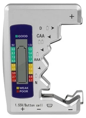 Productafbeelding van Digitale batterijtester met lcd-display voor AA, AAA, C, D, 9V en knoopcellen