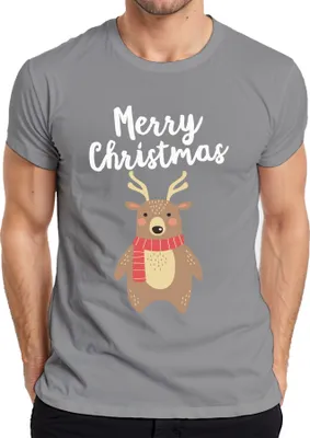 Produktbild von Merry Christmas cooles Rentier - Weihnachten Weihnachtsgeschenk Christmas Herren T-Shirt, Grau, L