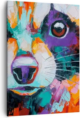 Produktbild von Bild auf Leinwand - Leinwandbild - Einteilig - Waschbär Bunt Öl - 50x70cm - Wand Bild - Wanddeko - Wandbilder - Leinwanddruck - Kunstdruck - Wanddekoration - Leinwand bilder - Wandbild - PA50x70-4565
