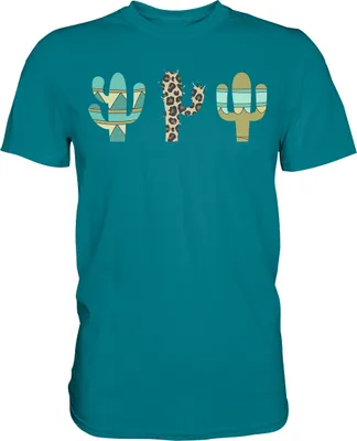 Produktbild von Kaktus Leopard Sukkulenten T-Shirt – Diva Blue / L