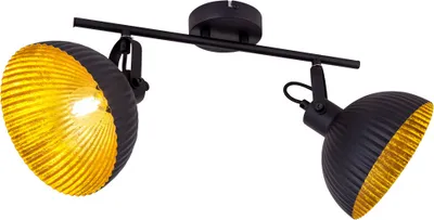Produktbild von Deckenleuchte, schwarz-gold, Spots beweglich, L 40 cm