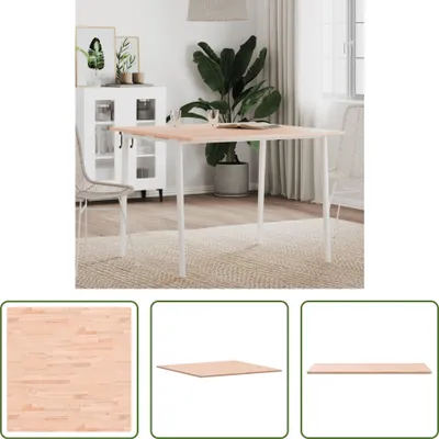 Productafbeelding van De Living Store eettafelblad, 90x90x1,5 cm, vierkant, massief beukenhout