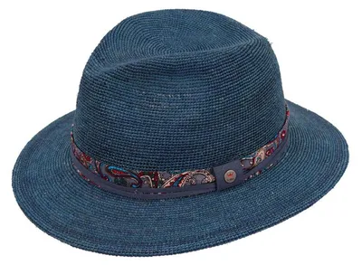 Balke Traveller Raffia Crochet David in blau
