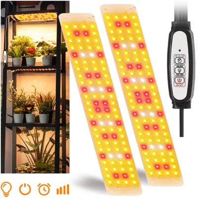 Image de lampe solaire à LED 9W avec minuterie 3/9/12H,six niveaux de gradation,192 LEDs lumière de croissance Grow Light pour plantes d'intérieur,fleurs,légumes