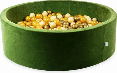 Produktbild von Trockenbecken 130x40 Velvet Soft Olive mit 700 Bällen: Beige, Gold, Altgold