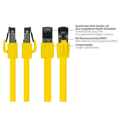 Obrázok produktu pre Alcasa 8080-075Y, 7,5 m, Cat8.1, S/FTP (S-STP), RJ-45, RJ-45, Žltá