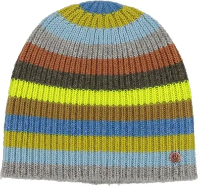 Productafbeelding van FRAAS beanie muts Signature Multi Stripe Knit Slouch Beanie Granny Smith veelkleurig