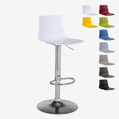 Image de Tabouret design mat réglable en hauteur Grand Soleil Imola Matt Bar de cuisine - Blanc