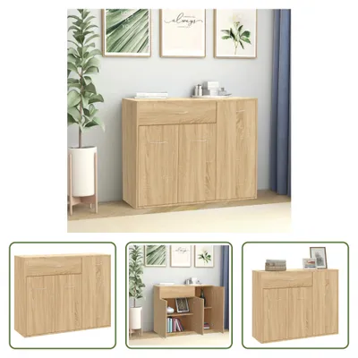 Produktbild von The Living Store Sideboard Sonoma-Eiche 88x30x70 cm Holzwerkstoff