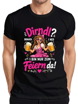 Obrázek produktu pro Tradiční německý oděv: Dirndl a Lederhosen. Pánské tričko s motivem Oktoberfestu, barva černá, velikost XL