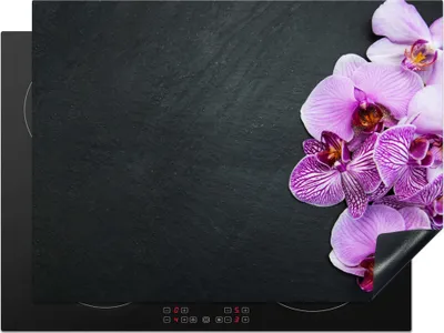 Produktbild von KitchenYeah© Herdabdeckplatte Orchidee - Blumen - Rosa - Flora , 71x52cm, Küche Deko, Glaskeramikkochfeld Herdabdeckung, Abdeckplatte fùr Kochfeld