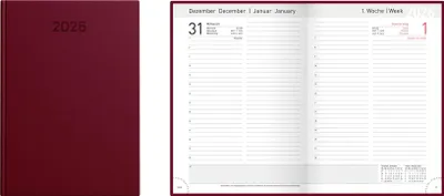 Produktbild von Idena Buchkalender 2026 Basic burgund DIN A5