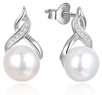 Produktbild von Luxury pearl earrings with zircons AGUP2616P-WHITE