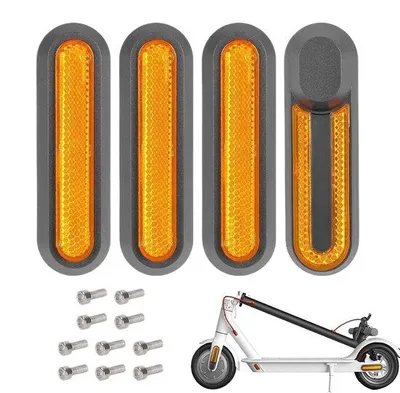 Produktbild von Skateboardreflektoren mit reflektierenden Streifen, geeignet für Xiaomi E-Scooter, gelb