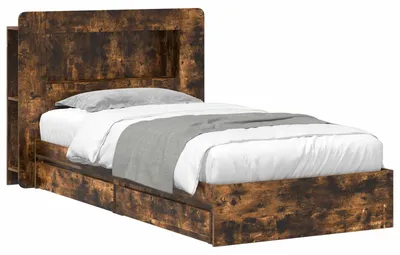 Produktbild von vidaXL Bettgestell mit Stauraum Geräucherte Eiche 90 x 200 cm