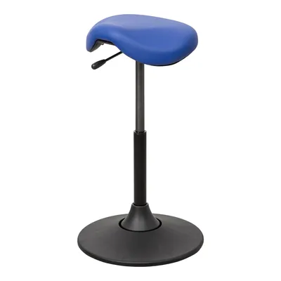 Produktbild von STIER Multibeweglicher Hocker, ergonomisch geformter Sattelsitz, blaues Kunstleder, höhenverstellbar 51-70 cm