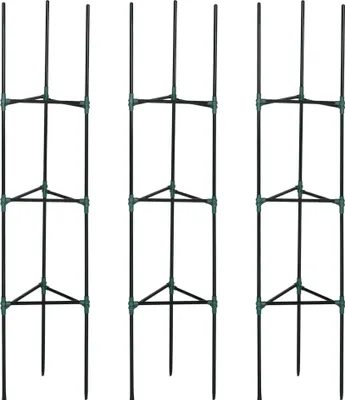 Produktbild von Gartenspalier & Rankhilfe - Set 3-teilig - Stahlrahmen - Freistehend - 38x38x182 cm - Grün
