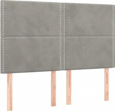 Produktbild von vidaXL Kopfteil Hellgrau 144x5x118/128 cm Samt