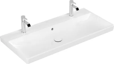 Produktbild von V&B Möbelwaschtisch Avento 100x47cm, 2 HL, mit Überlauf, weiß