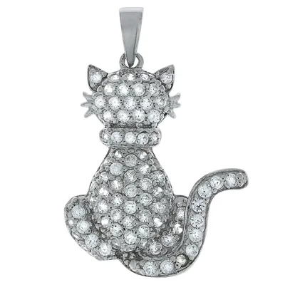 Produktbild von F Anhänger 925/- Sterling Silber 3,0cm weiß Zirkonia weiß 358240965