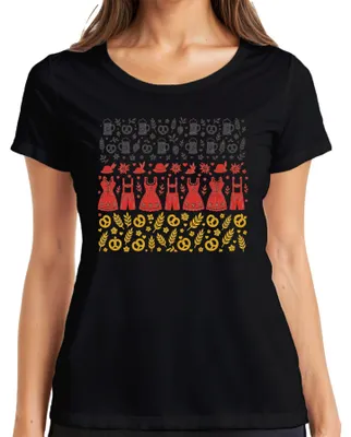 Productafbeelding van , Beieren, traditionele kleding, dirndl, lederhosen, pretzel, Wiesn, München, dames T-shirt, zwart, maat L
