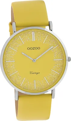 Produktbild von Oozoo Damen Armbanduhr gelb Analog Vintage Series Lederarmband D2UOC20128